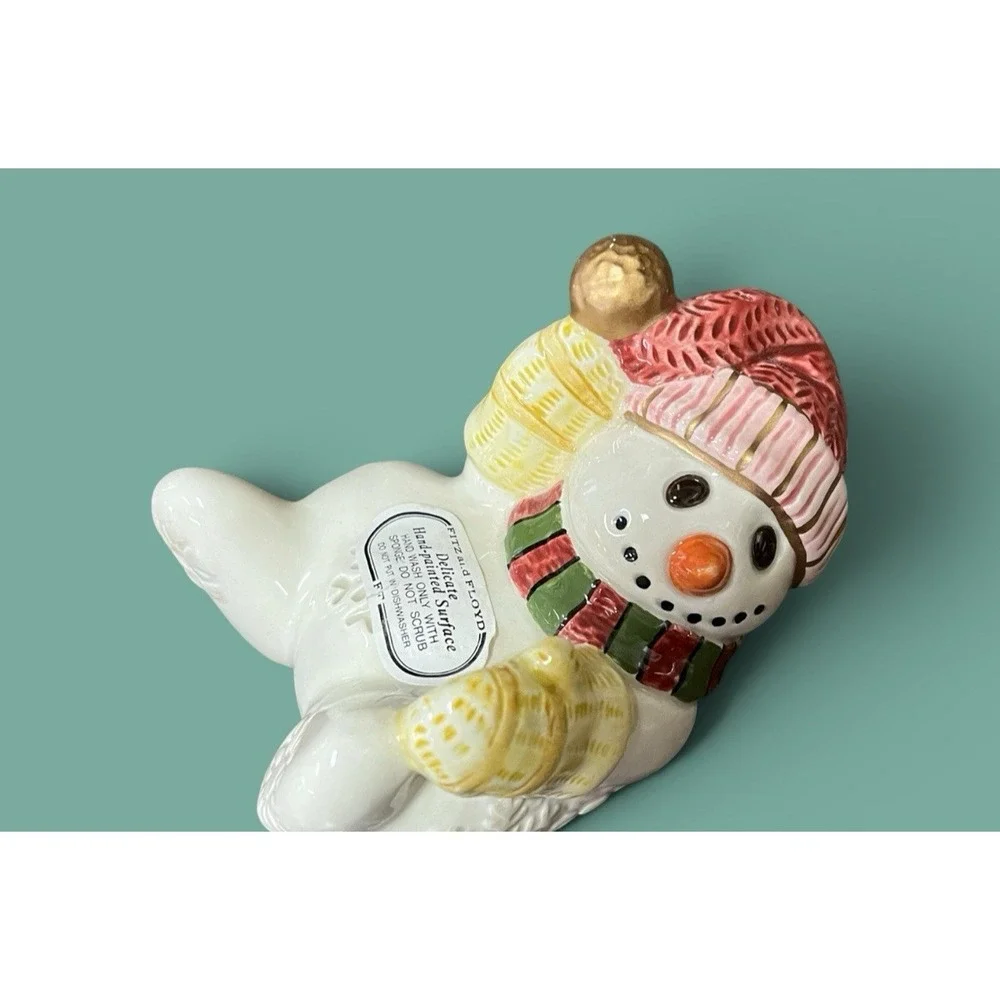 Fitz & Floyd Frosty Folks Snowman Salt Shaker Winter Holiday Christmas Decor